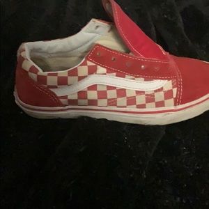 Red checkerboard vans